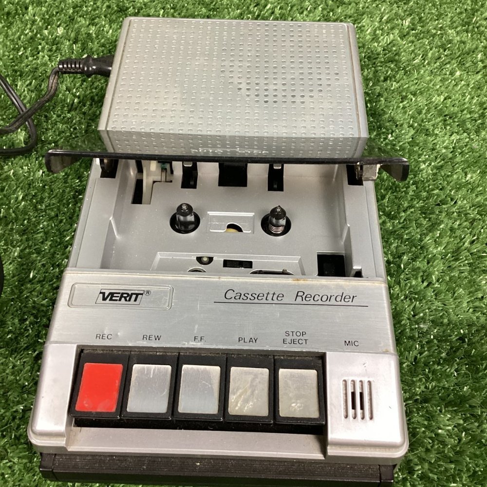 Silver Portable Cassette Playback and Recorder - Auto Stop GUC